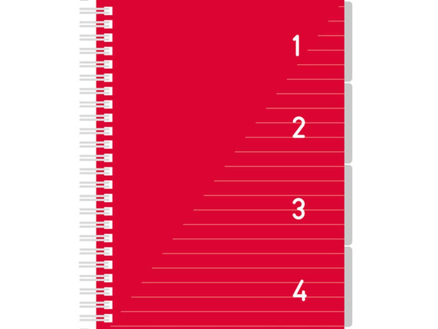 Kangaro 4 in 1 schrijfblok a5, gelinieerd rood