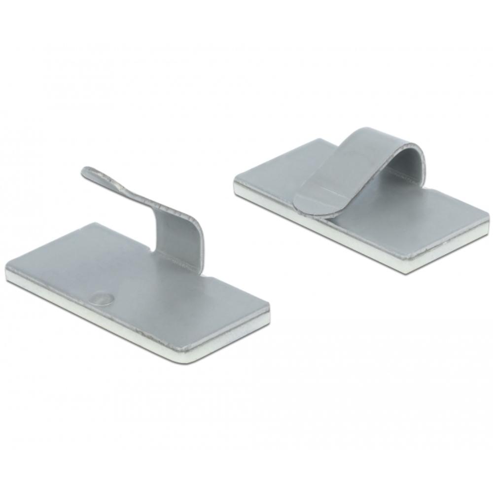 Delock Kabelklem zelfklevend RVS 10 stuks