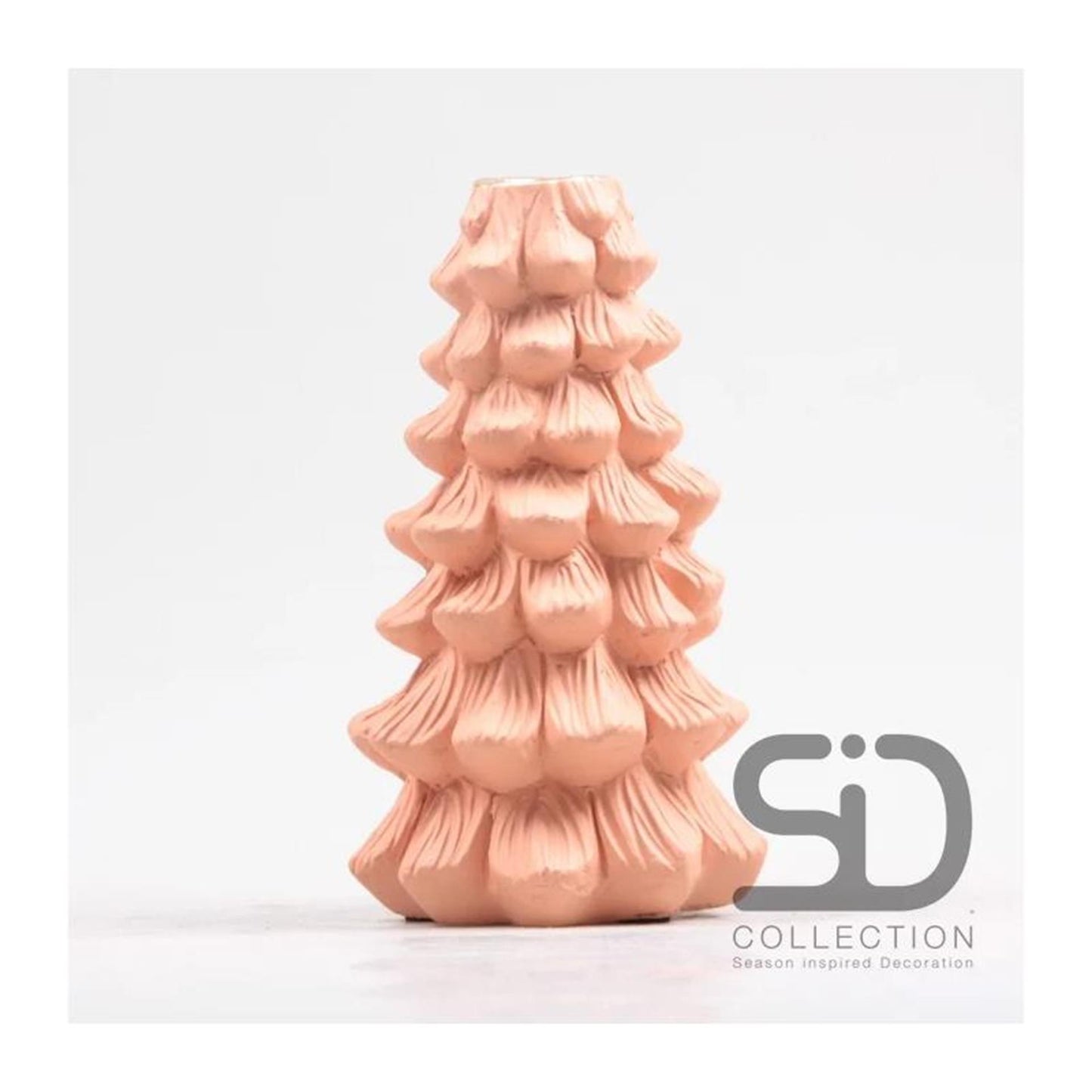 Season Inspired Decoration Kandelaar kerstboom 11x11x19 beigerood