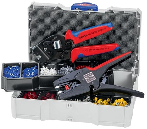 Knipex assortiment adereindhulzen | 1.252-delig 0,50-10,00 mm² | krimptang 195 mm, draadstriptang | in systainer | 1 stuk - 97 90 17 97 90 17