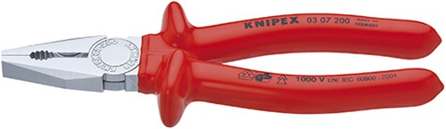 Knipex kombitang verchroomd dompelisolatie, vde-getest 180 mm - 0307180