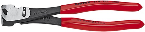 Knipex kracht-voorsnijtang zwart geatramenteerd met kunststof bekleed 200 mm - 6701200