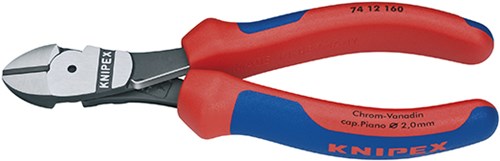 Knipex kracht-zijsnijtang zwart geatramenteerd met meer-componentengrepen 160 mm - 7412160