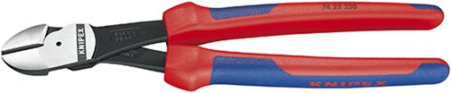 Knipex kracht-zijsnijtang zwart geatramenteerd met meer-componentengrepen 250 mm - 7422250