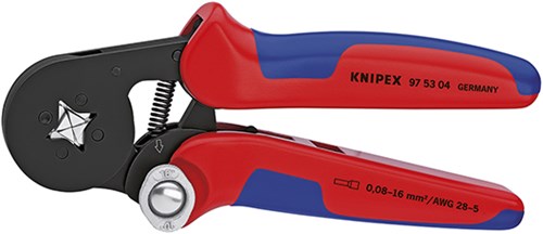 Knipex adereindhulstang | totale lengte 180 mm | 0,08-10,0 + 16,0 (awg 28-5) mm² | gebruineerd meercomponenten mantels | 1 stuk - 97 53 04 - 97 53 04