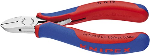 Knipex zijsnijtang ronde kop + draadklem 115 mm - 7712115