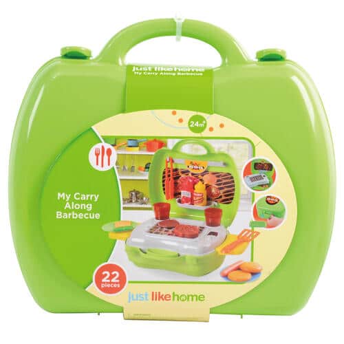 Bongers Speelgoed My carry allong barbeque, een barbeque in makkelijk meeneem koffertje