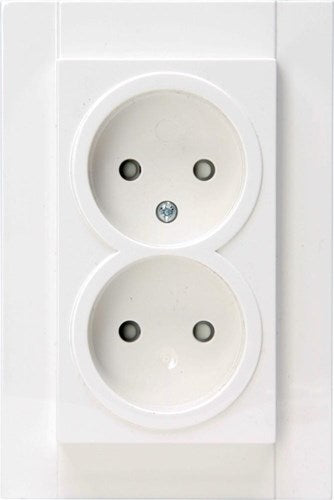 Enzo Kopp hk07 wit inbouw stopcontact dubbel