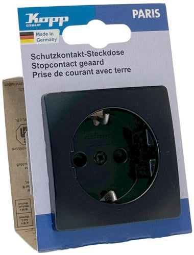 Enzo Kopp paris mat zwart inbouw stopcontact ra + kinderbeveiliging - 4625300