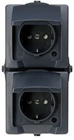 Enzo Kopp swd opbouw stopcontact ra dubbel verticaal antraciet - 4628230