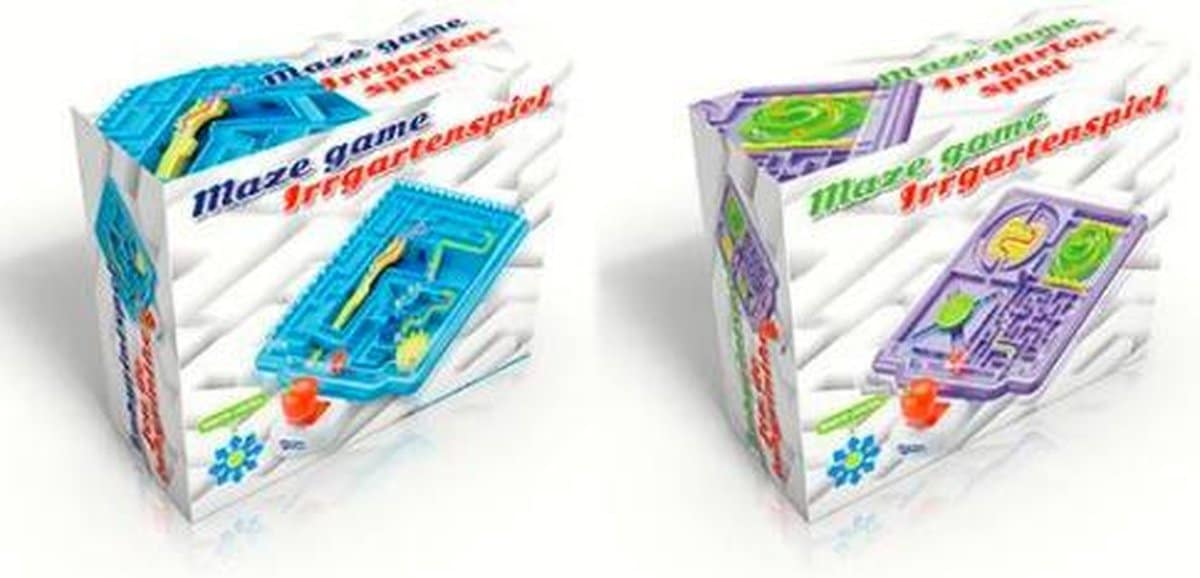 Bongers Speelgoed Labyrint spel met joystick om de bal naar het gaatje te laten rollen 2 assorti