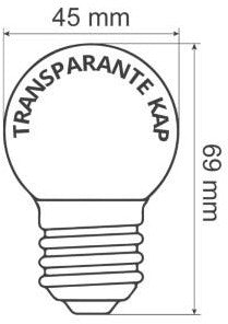 Enzo Led kogellamp e27 mat extra warm wit 1w - led0148