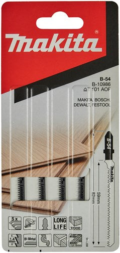 Makita Accessoires decoupeerzgblad hout t. equivalent t101aof tandafstand 1,35mm zacht- hardhout 1,5 - 15mm - b-10986