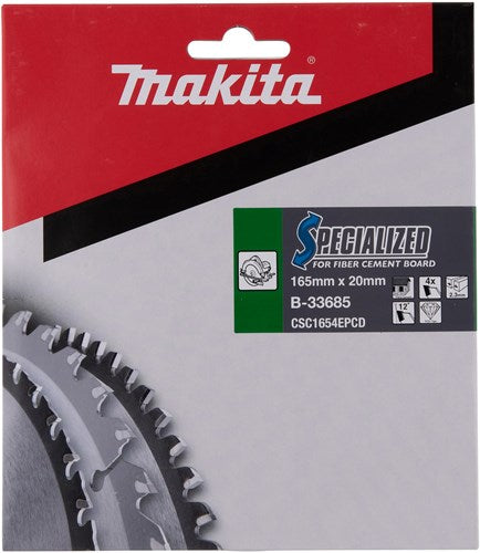Makita Accessoires cirkelzaagblad | vezelcementplaat | pcd 165x20x2,3 4t 12g - b-33685