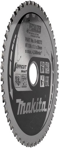 Makita Accessoires cirkelzaagblad | rvs staal efficut 136x20x1,1 45t 0g - b-69319