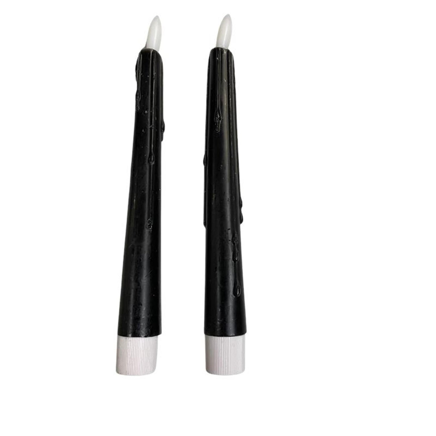 Magic Flame Candles Led diner druip 20cm zwart set a 2