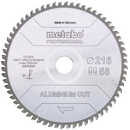 Metabo Accessoires cirkelzaagblad | aluminium cut prof | 254x30mm | z72 fz tz 5° neg - 628447000