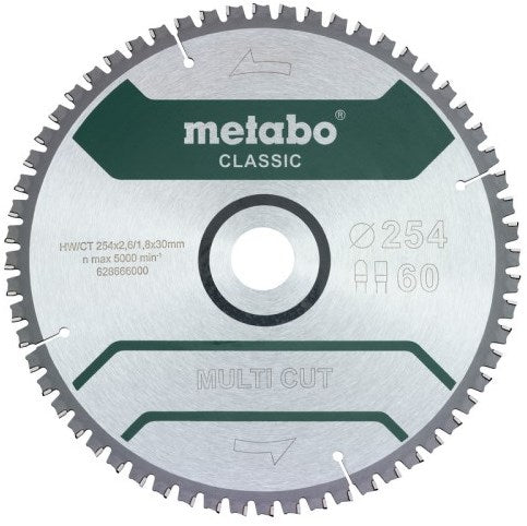 Metabo Accessoires cirkelzaagblad | multi cut classic | 254x30mm | z60 fz tz 5°neg - 628285000