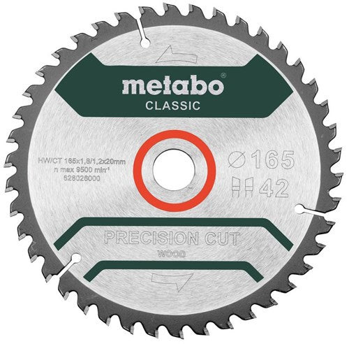 Metabo Accessoires Metabo cirkelzaagblad cordless cut wood - classic | 165 x 1.8 x 20 mm | z42 wz 5° - 628026000