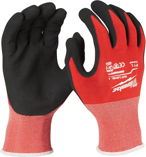 Milwaukee Accessoires gedipte werkhandschoenen | snijklasse 1 a - l 9 | 1 paar - 4932471417