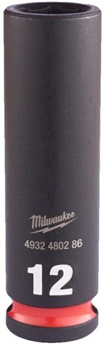 Milwaukee Accessoires shockwave slagdop 3 8 diep 12mm | 1 stuk - 4932480286
