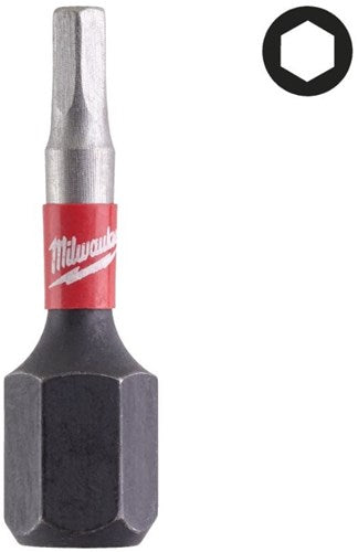 Milwaukee Accessoires Milwaukee schroefbit | shockwave | hex6 | 25 mm | 3 stuks - 4932500382