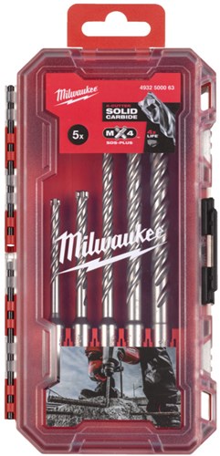 Milwaukee Accessoires Milwaukee sds-plus borenset | mx4 | packout ready box | 5 6 x 115 | 6 8 x 165 | 10 x 165 mm - 4932500063