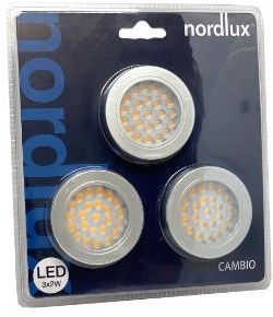 Enzo Nordlux led meubelspot cambio rond 2w 12v aluminium 3-pack 3000k - 4801440