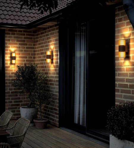 Enzo Nordlux wandlamp aludra rond dubbel 2x e27 bruin ip54 - 4800945