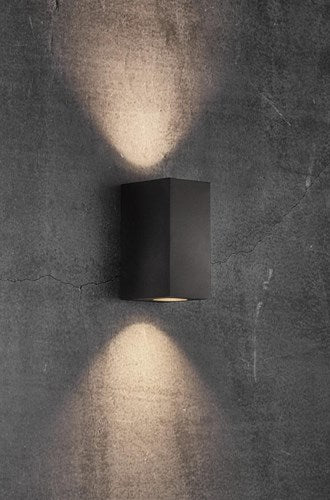 Enzo Nordlux wandlamp canto maxi2 vierkant 2x gu10 zwart ip44 - 4800950