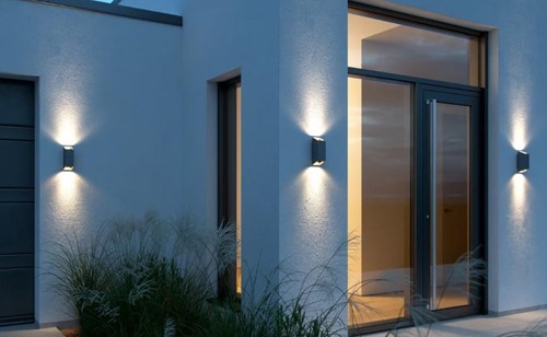 Enzo Nordlux wandlamp nico vierkant 2x gu10 antraciet ip54 - 4800919