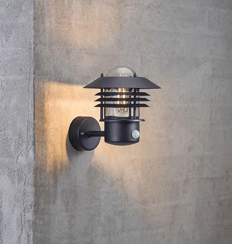 Enzo Nordlux wandlamp vejers met sensor e27 zwart ip44 - 4800925