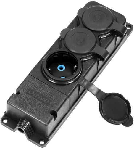 Enzo Orno swd tafelcontactdoos prof zwart ip44 3v met klep - 6871955