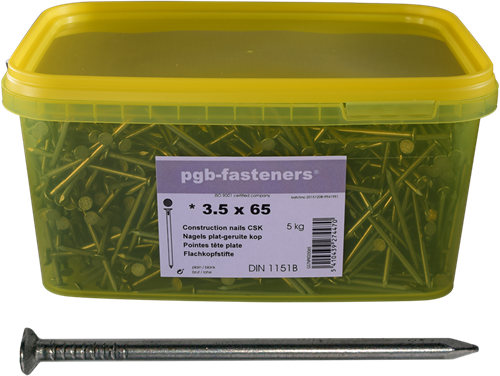 Pgb-Europe pgb-fasteners | nagel plat kop d.1151b ø 3,50x80 (emmer) 000npk00000350080m