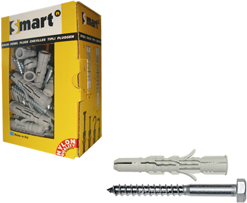Pgb-Europe smart | plug nylon + schroef zsk ø 8x80 nzn | 25 st sm0lpzn011008080e