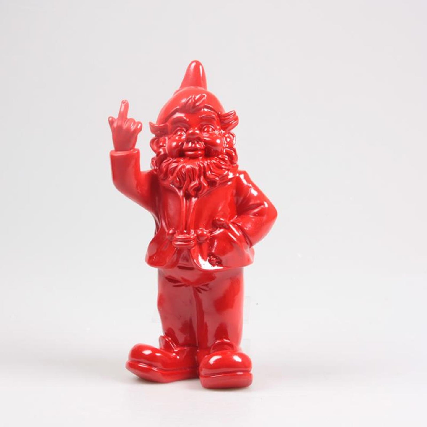 Stoobz Design Stoobz polystone beeld kabouter f*ck you rood 16x12x32cm
