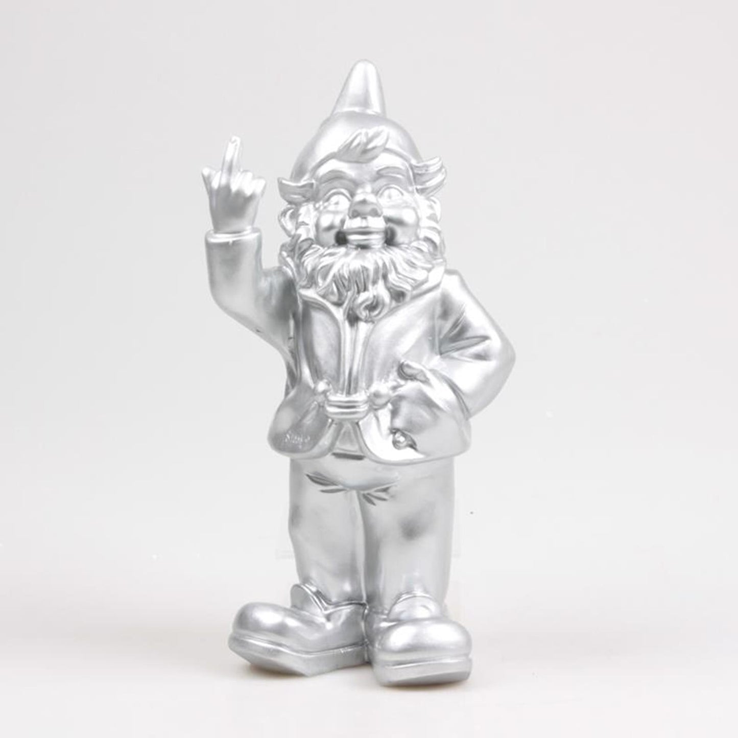 Stoobz Design Stoobz kabouter f*ck you zilver 16x32cm