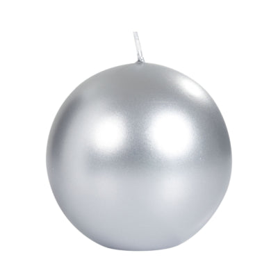 Spaas (r) bolkaars metallic zilver 8 cm | 12 stuks