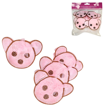 Geschenkverpakking Beer roze 9 cm set van 4 | 24 stuks