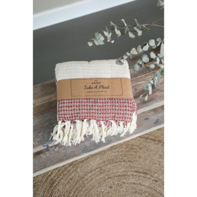 Take A Plaid 12 gerecycled katoen rood 130 x 180 cm | 12 stuks