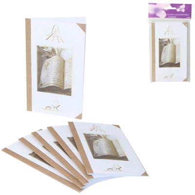 Kaarten religie wit bruin 17 cm DIY set van 6 | 24 stuks