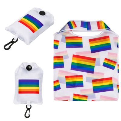 Out Of The Blue opvouwbare tas regenboog 39 x 56 cm | 24 stuks
