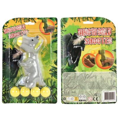 DinoWorld dinosaurus popper met 5 balletjes 14 cm | 12 stuks