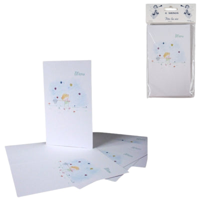Menukaarten vlinder wit 17 cm DIY set van 6 | 24 stuks