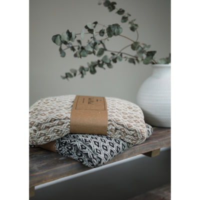 Take A Plaid 56 gerecycled katoen beige 130 x 180 cm | 12 stuks