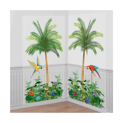 Amscan Wanddecoratie poster tropical 165 cm set van 2 | 18 stuks