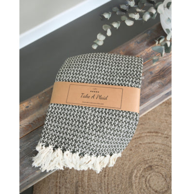 Take A Plaid 35 gerecycled katoen legergroen 130 x 180 cm | 16 stuks