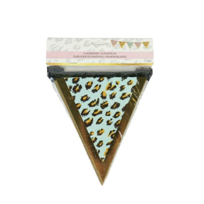 Vlaggenlijn Funky Leopard 350 cm | 48 stuks