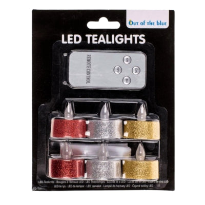 Out Of The Blue theelicht led glamour op batterij set van 6 | 12 stuks