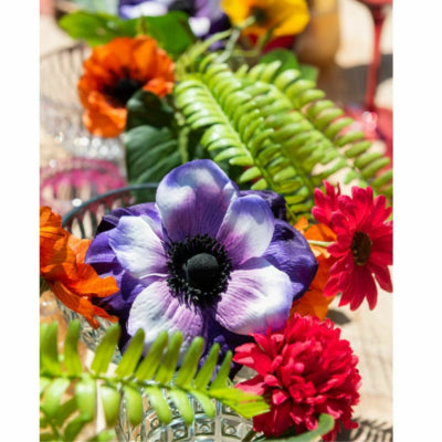 J-Line kunstbloem anemoon paars 40 cm | 24 stuks